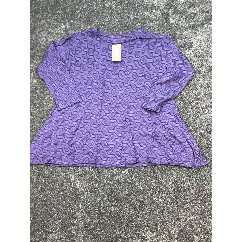 Cut‎ Loose Purple Textured Wave Pattern Swing Top Women's Size L